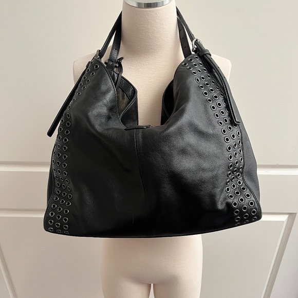 Vintage Coach Black Madison Grommet Large Carlyle Leather Handbag Style 32404 - Picture 2 of 13